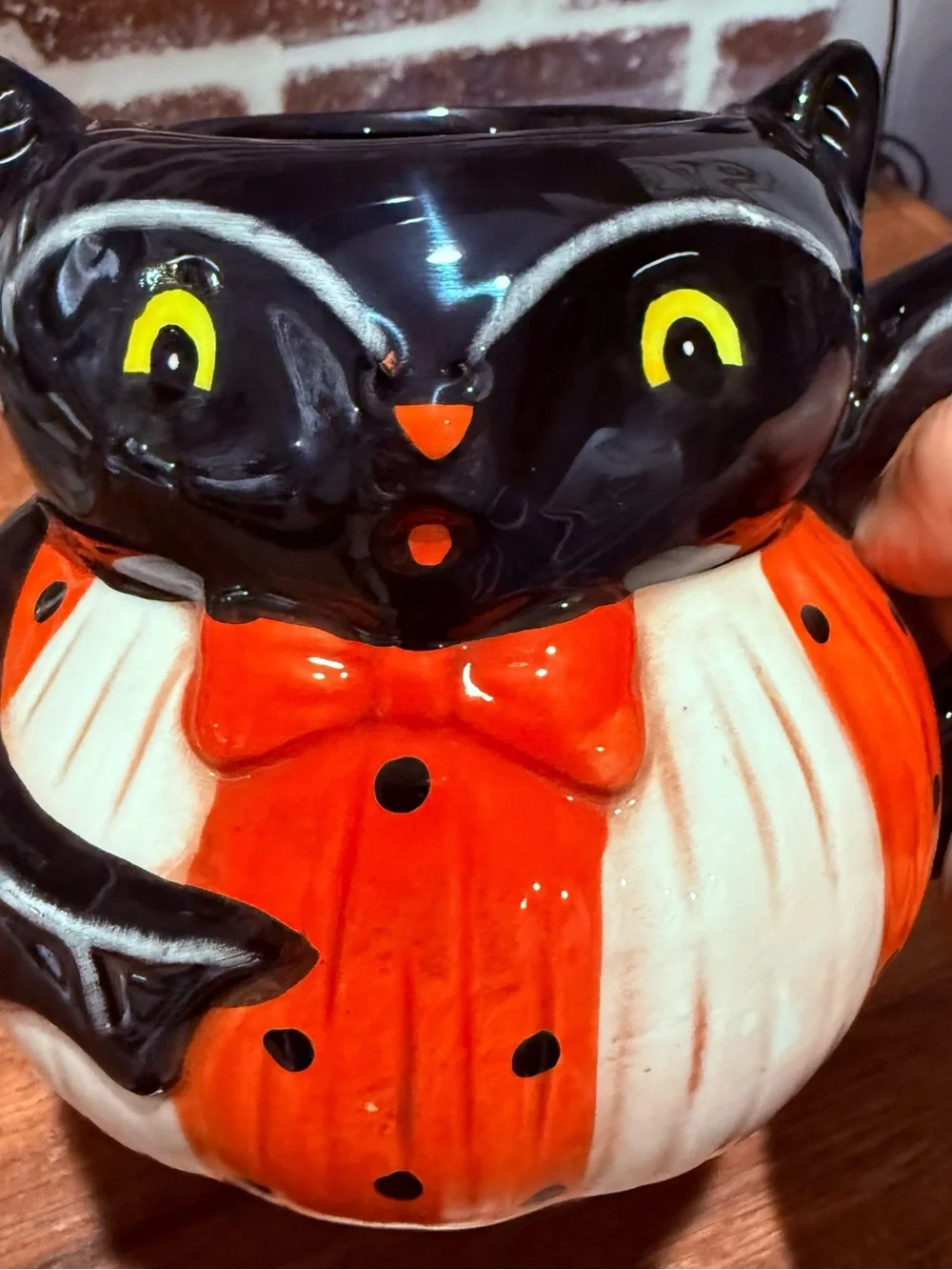 Johanna Parker Black & Orange Ceramic Bat Coffee Mug
